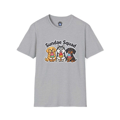 Dogs eating ice cream shirt with playful dog graphic