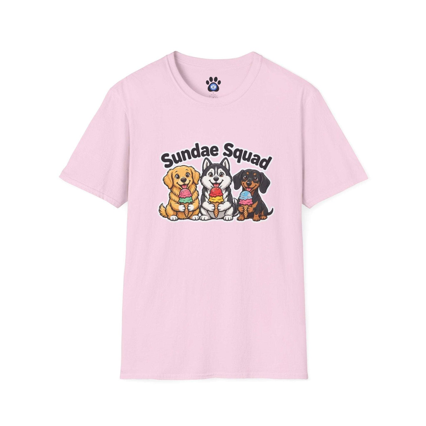 Dogs eating ice cream shirt with playful dog graphic