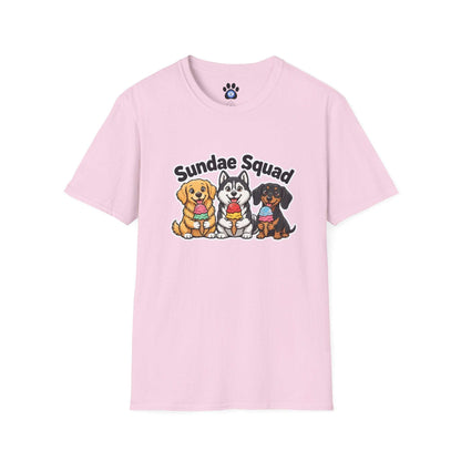 Dogs eating ice cream shirt with playful dog graphic
