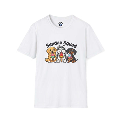 T-shirt with dogs eating ice cream graphic