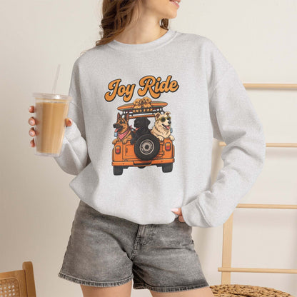 Unisex Dogs Joy Ride sweatshirt with retro van and dogs embroidery