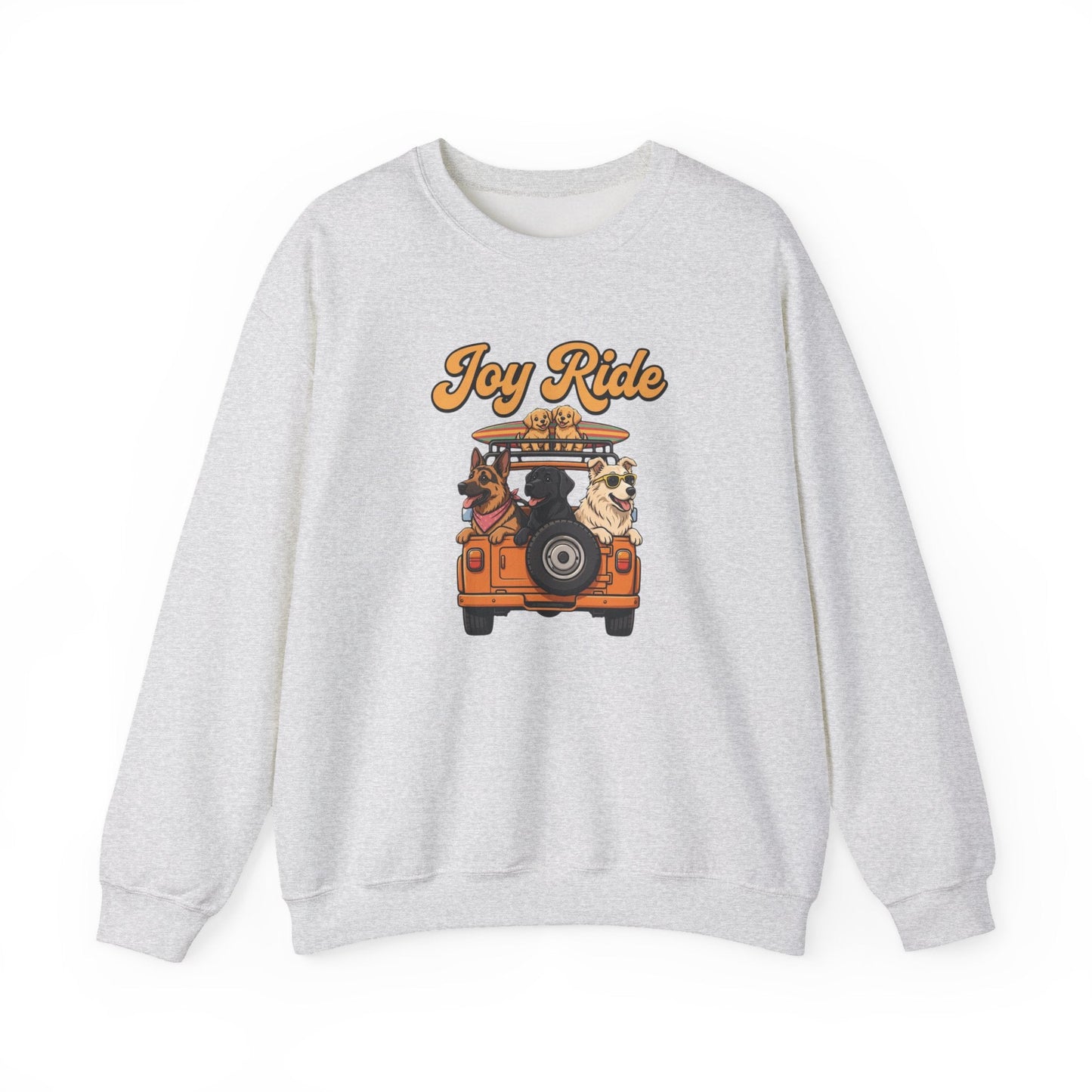 Unisex Dogs Joy Ride Sweatshirt with retro van and dogs embroidery