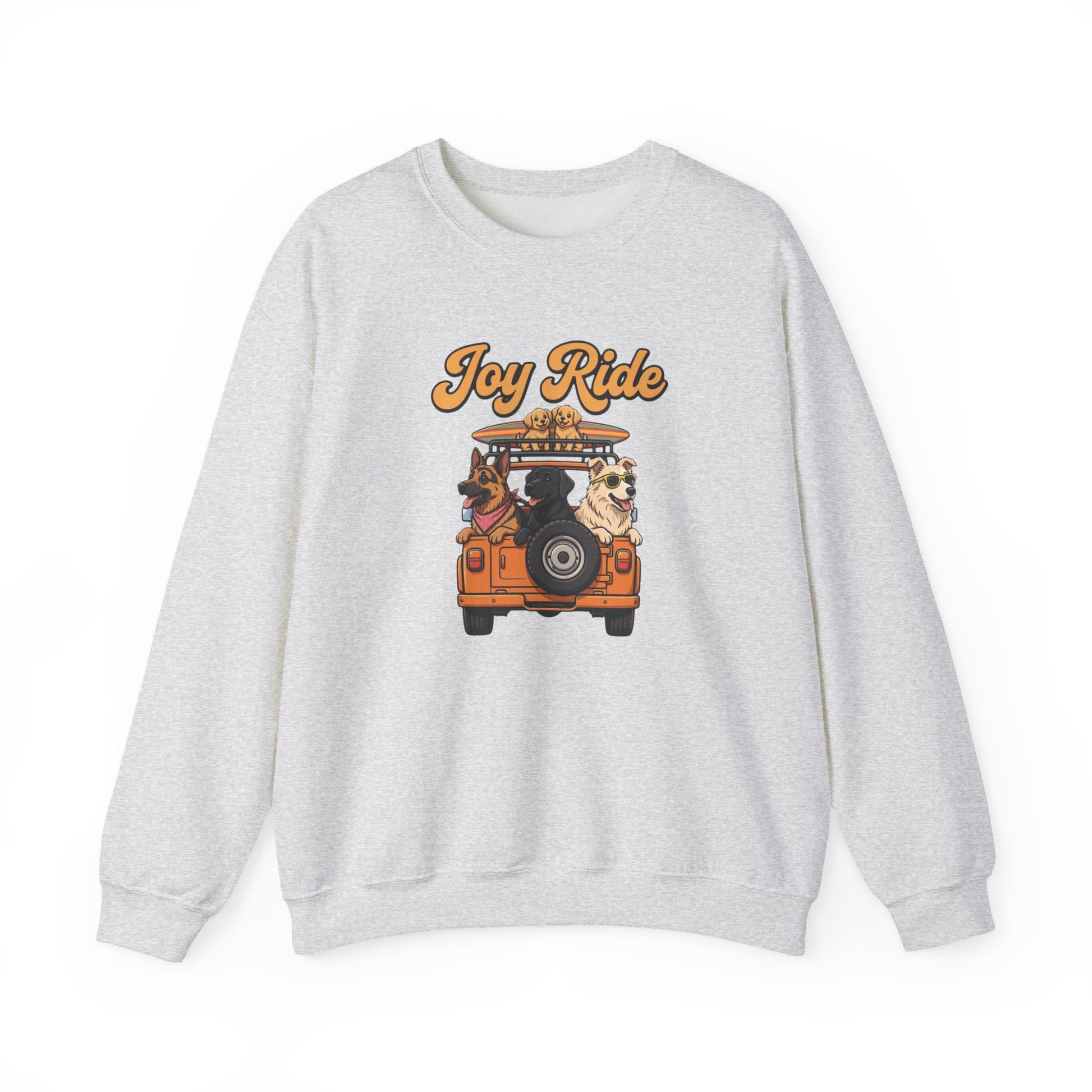 Unisex Dogs Joy Ride Sweatshirt with retro van and dogs embroidery