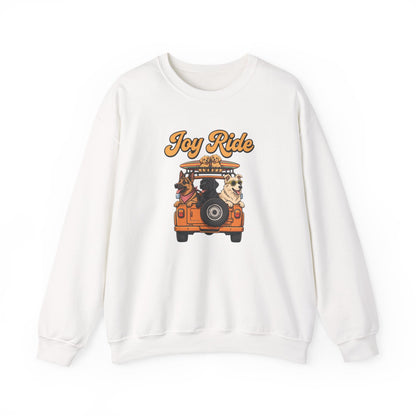 Unisex Dogs Joy Ride Sweatshirt with retro van and dogs embroidery by Skylaki