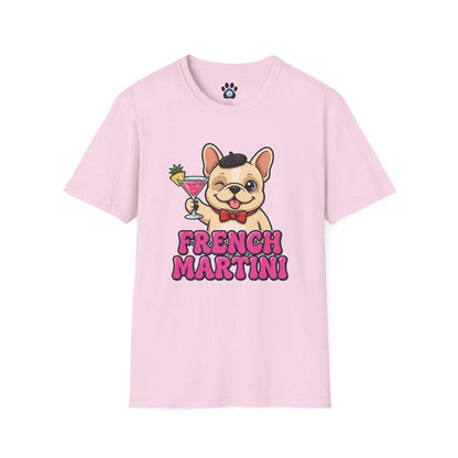 French Martini French Bulldog t-shirt with vintage dog and martini design