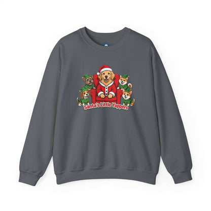 Funny Christmas dog sweatshirt with embroidered golden retriever and corgis