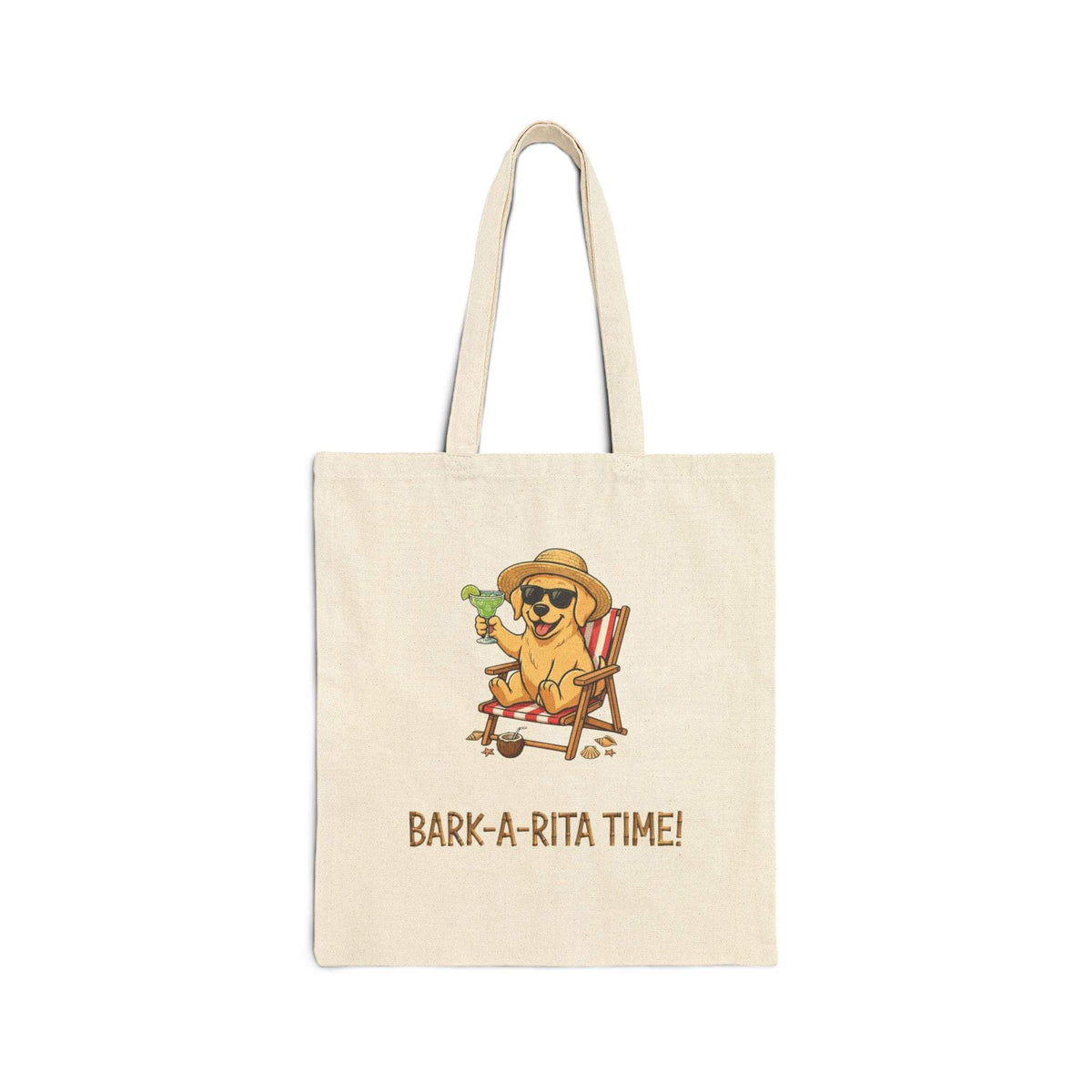 Funny dog margarita bag with cheerful dog graphic and slogan