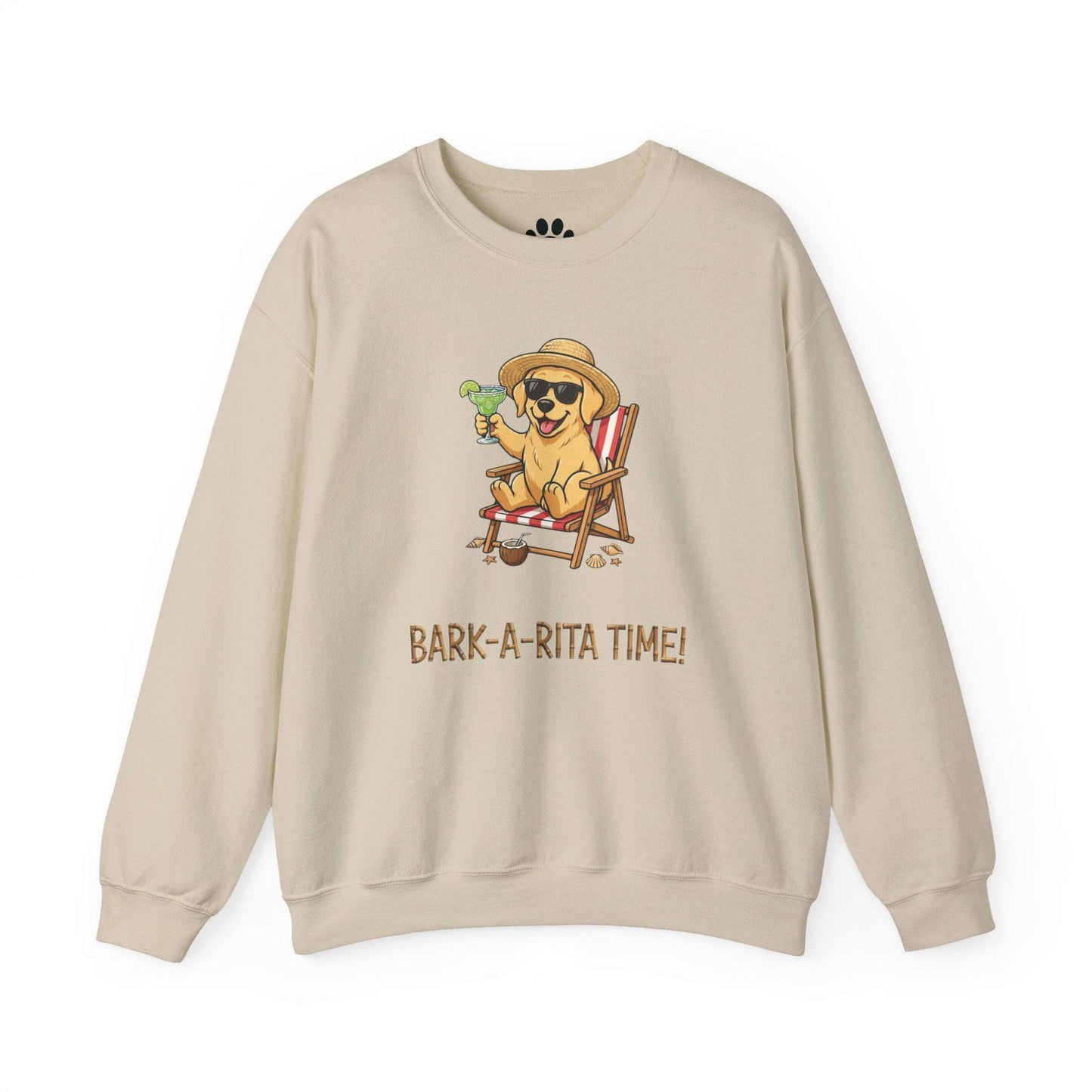 funny dog wearing sunhat with margarita cartoon on unisex sweatshirt