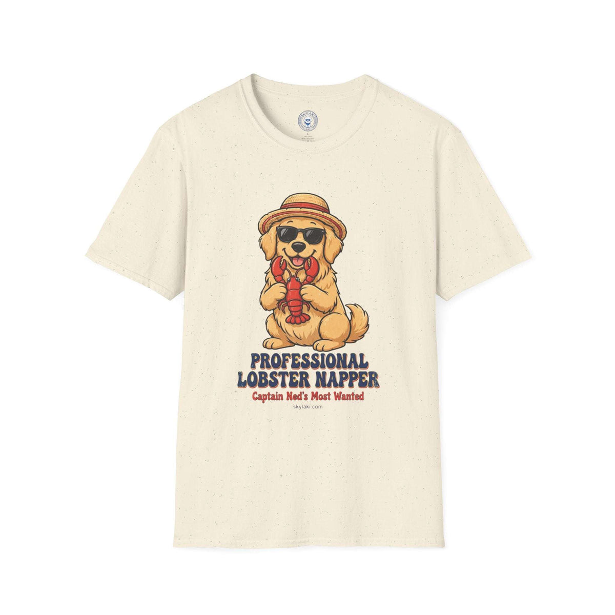 Funny lobster dog graphic T-shirt by Skylaki made from soft cotton
