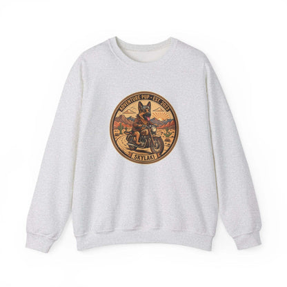 unisex german shepard motorcycle sweatshirt with desert graphic