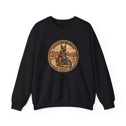 Unisex German Shepard motorcycle sweatshirt with desert graphic