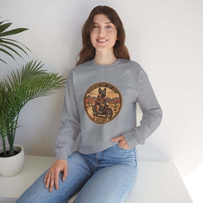 Unisex German Shepard motorcycle graphic sweatshirt by Skylaki