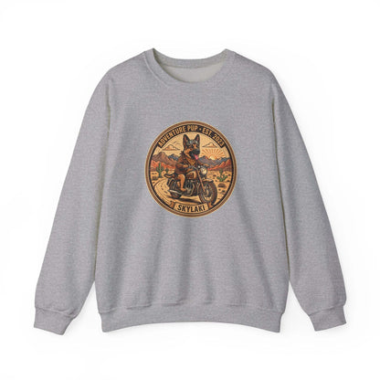 unisex german shepard motorcycle sweatshirt with desert graphic