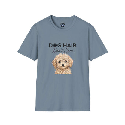 Goldendoodle dog hair don't care shirt with cute sketch graphic
