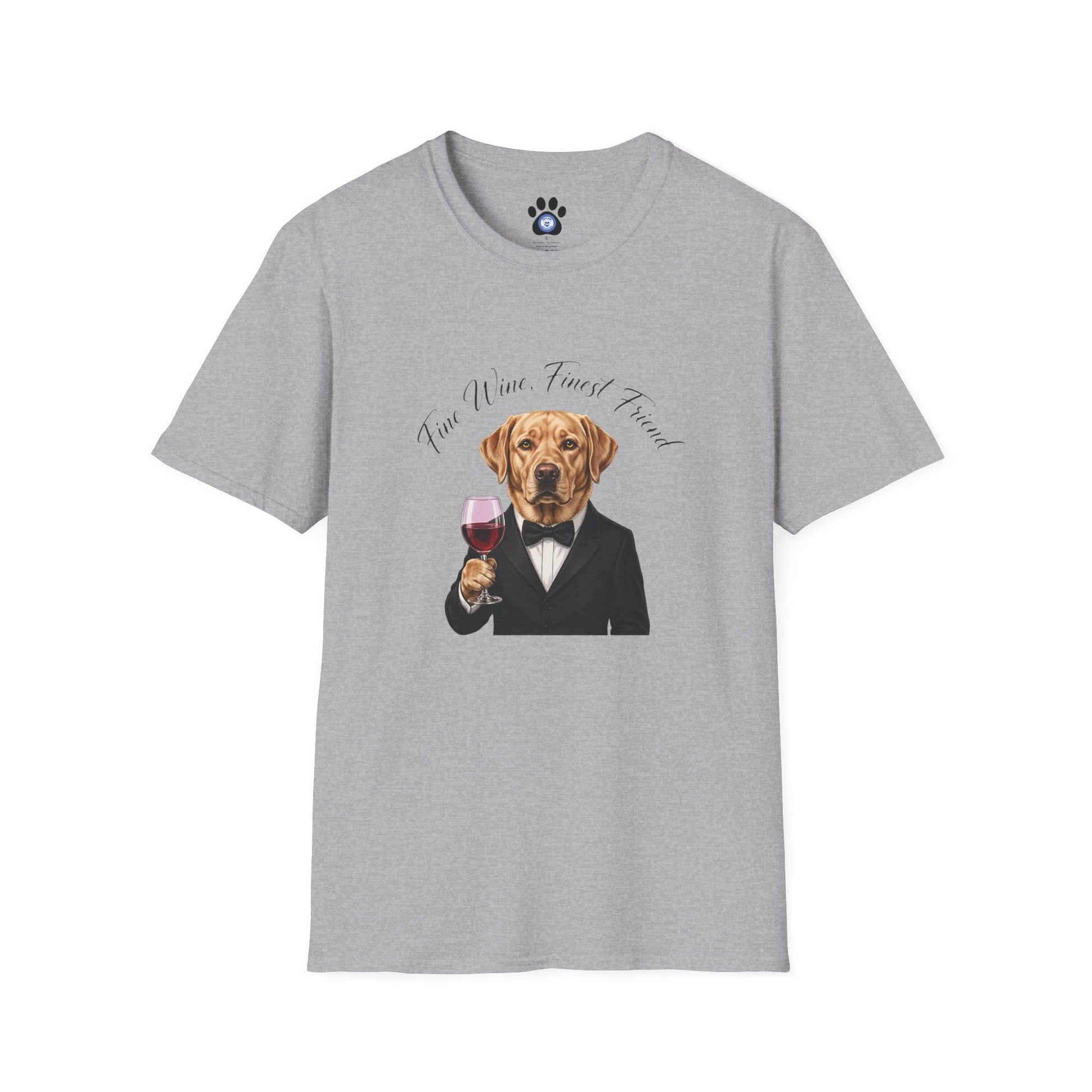 unisex labrador wine tuxedo shirt by skylaki with dog illustration