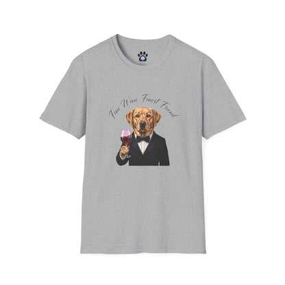unisex labrador wine tuxedo shirt by skylaki with dog illustration