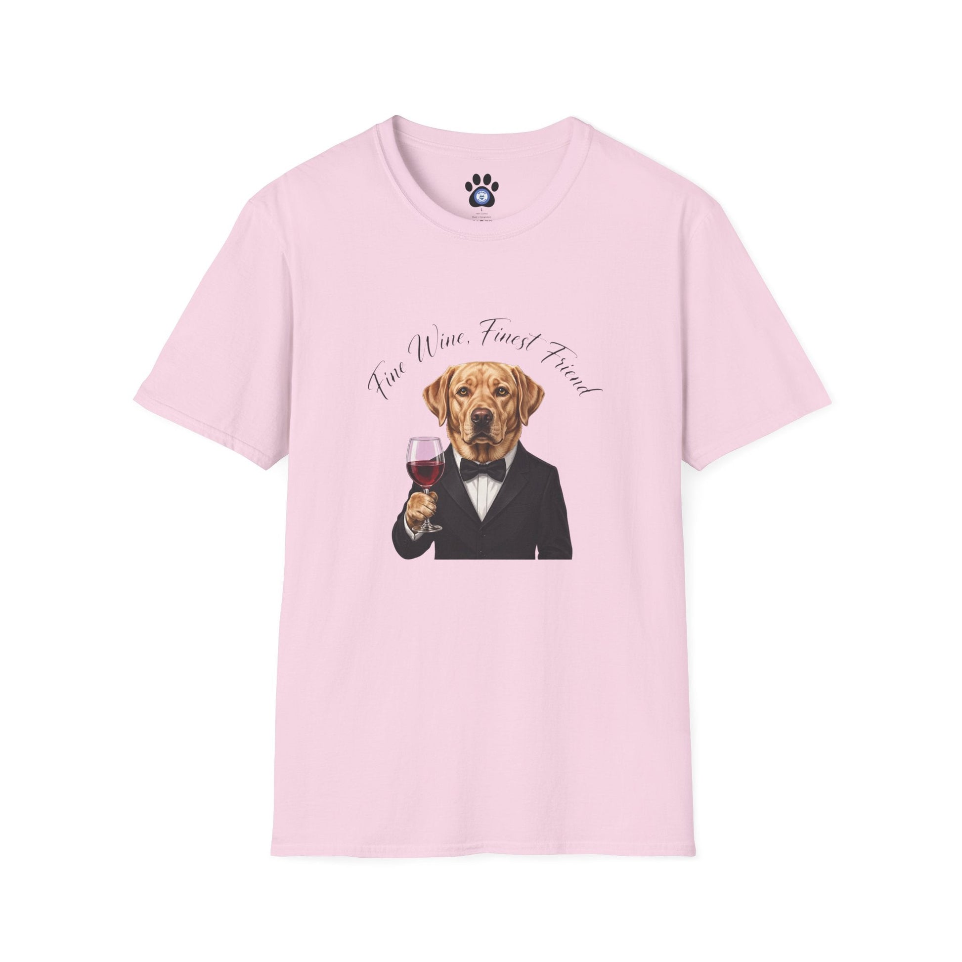 Unisex labrador wine tuxedo shirt with dog illustration