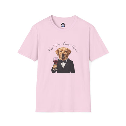 Unisex labrador wine tuxedo shirt with dog illustration