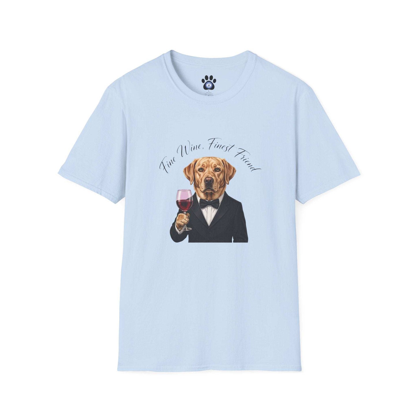 Unisex Labrador wine tuxedo shirt by Skylaki with dog illustration