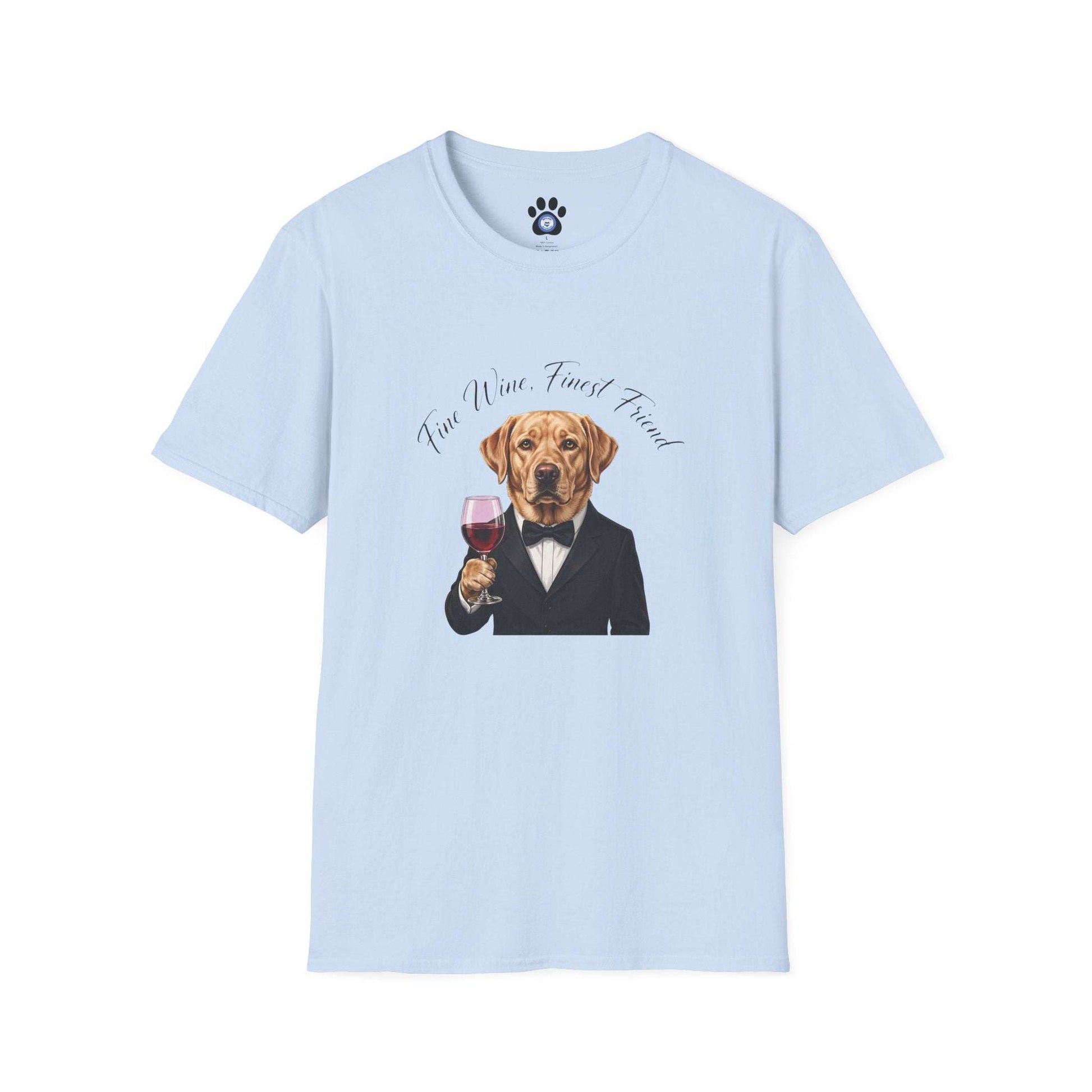 Unisex Labrador wine tuxedo shirt by Skylaki with dog illustration