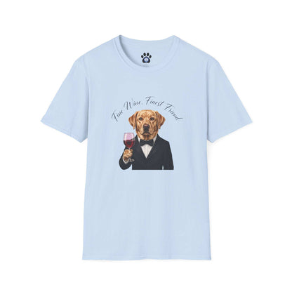 Unisex Labrador wine tuxedo shirt by Skylaki with dog illustration