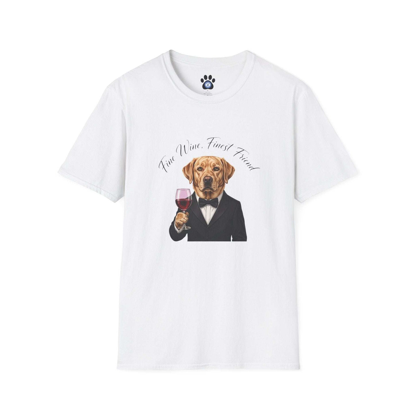 Unisex Labrador wine tuxedo shirt by Skylaki with dog illustration