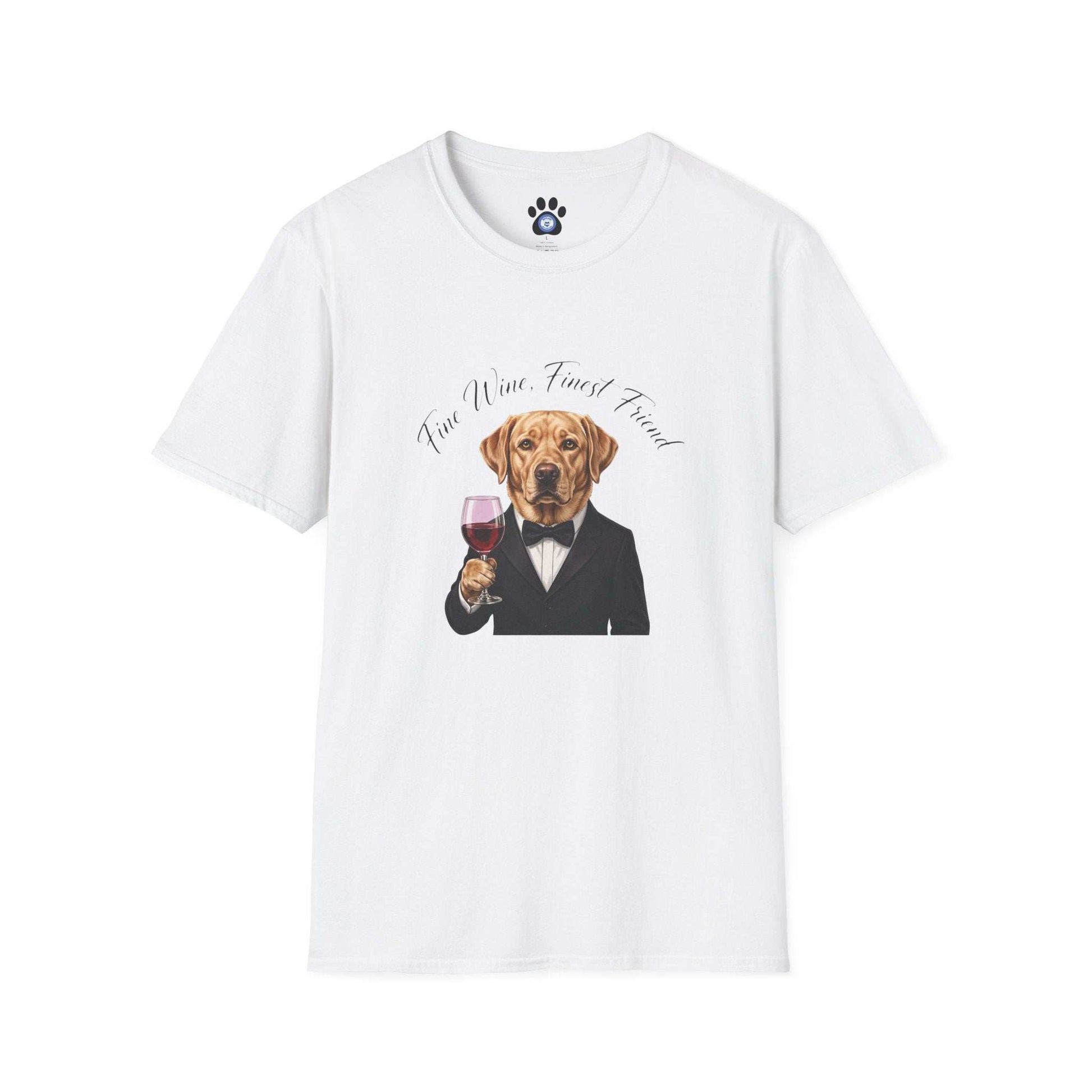 Unisex Labrador wine tuxedo shirt by Skylaki with dog illustration