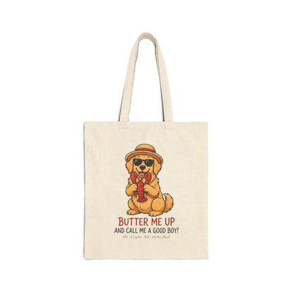 Lobster Dog canvas tote bag in natural cotton with vibrant design