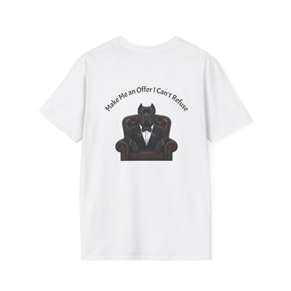 Unisex Dog Father boss tee with Make Me an Offer I Can't Refuse design