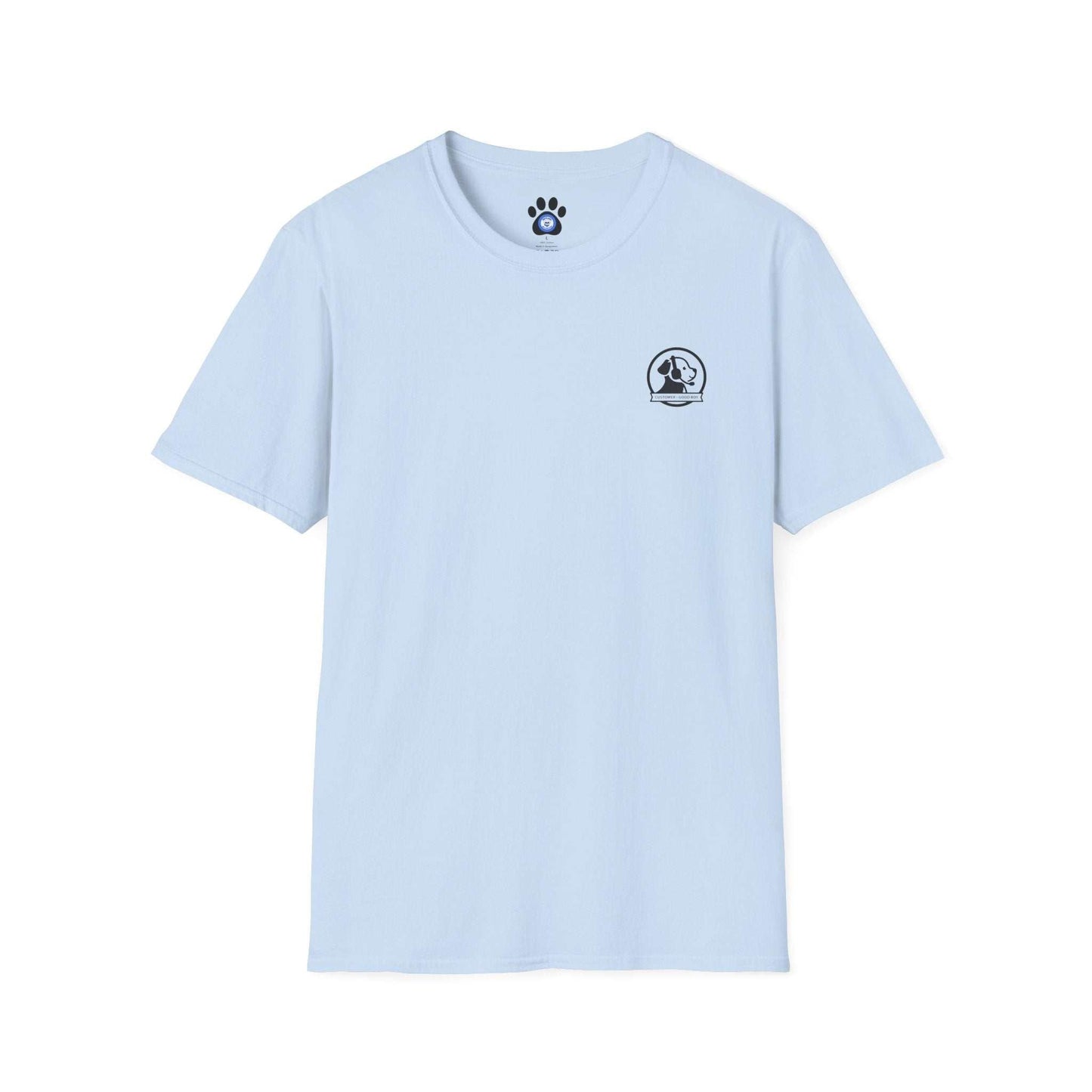 Manager of Morale and Snack procurement shirt with hand-drawn dog emblem