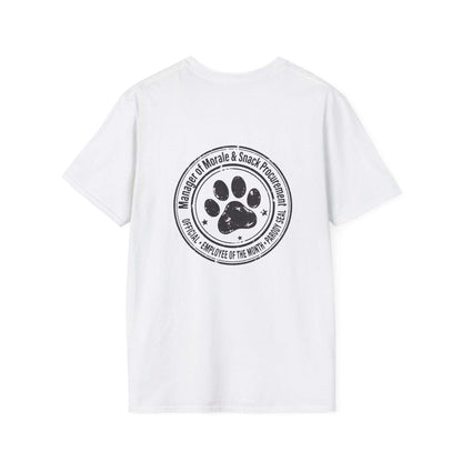 Manager of Morale and Snack procurement lightweight cotton shirt with dog emblem