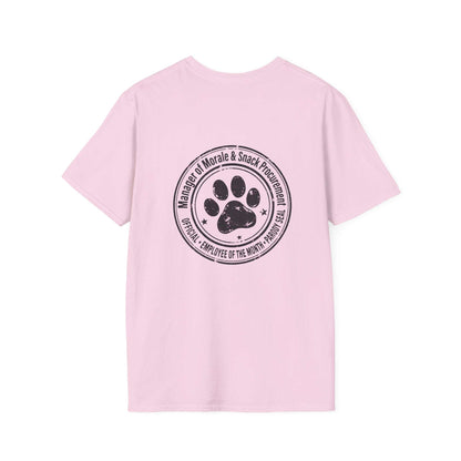 Manager of Morale and Snack Procurement lightweight cotton shirt with dog emblem