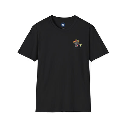 Margarita Monday Dog Shirt in black cotton with a short-sleeve crew neck and small dog-and-margarita chest graphic