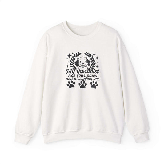Unisex My Therapist has Four Paws Sweatshirt with dog embroidery