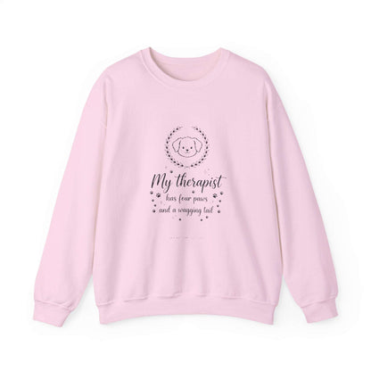 unisex off-white my therapist has four paws sweatshirt with dog embroidery