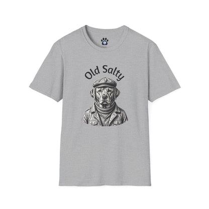 Old Salty Dog Shirt unisex crew-neck tee with weathered dog sketch