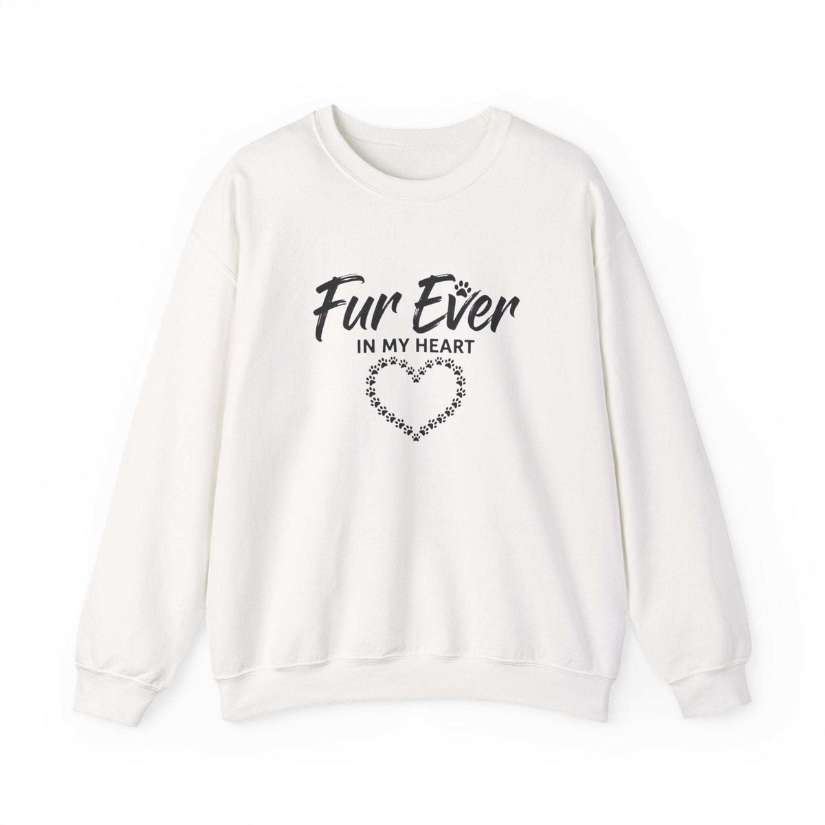 Unisex pet memorial sweatshirt with embroidered heart and script text