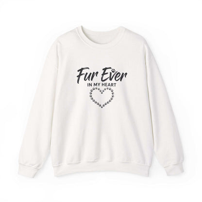 Unisex pet memorial sweatshirt with embroidered heart and script text
