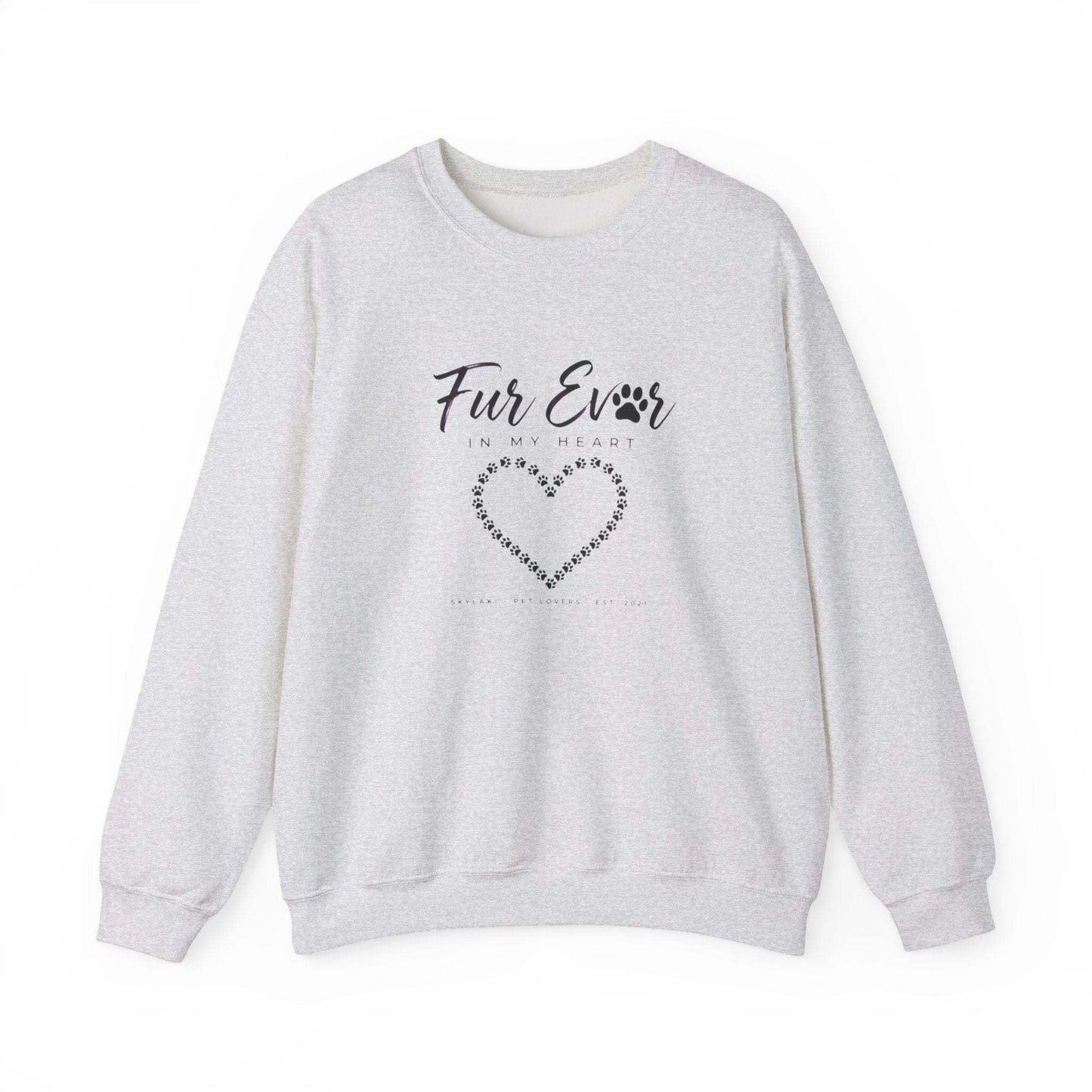 unisex pet memorial sweatshirt with embroidered heart and script