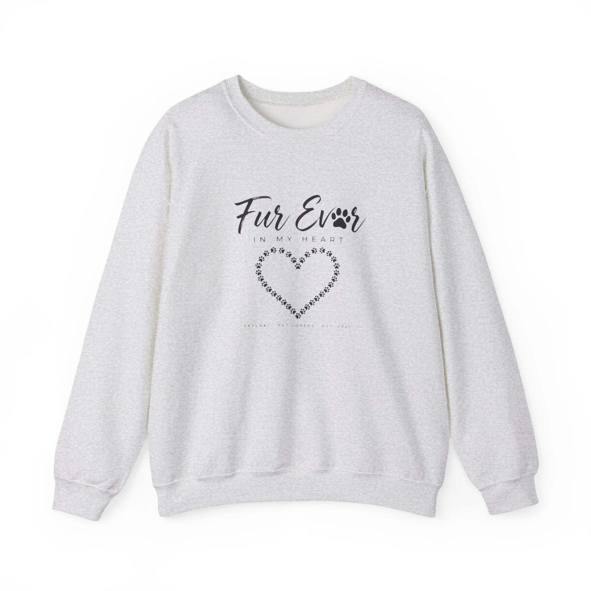 unisex pet memorial sweatshirt with embroidered heart and script