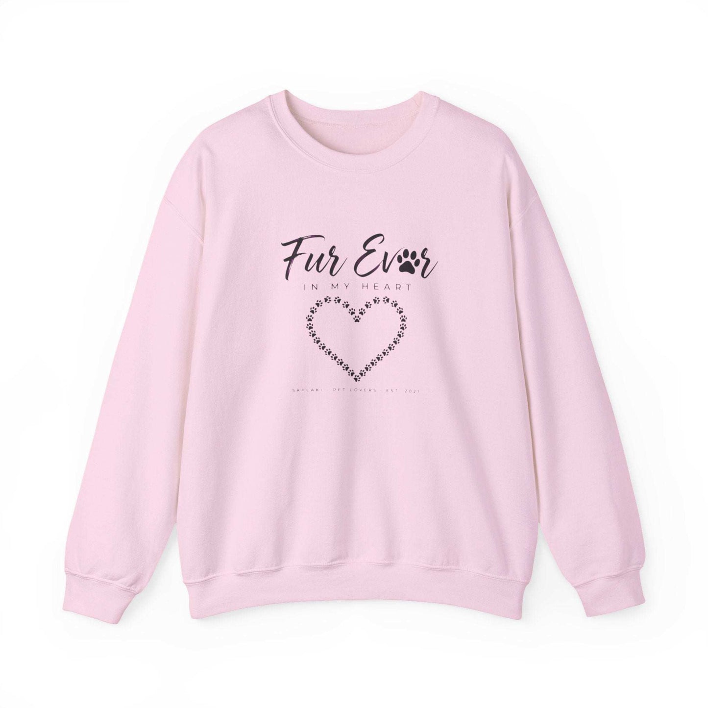 Unisex pet memorial sweatshirt with embroidered heart and script