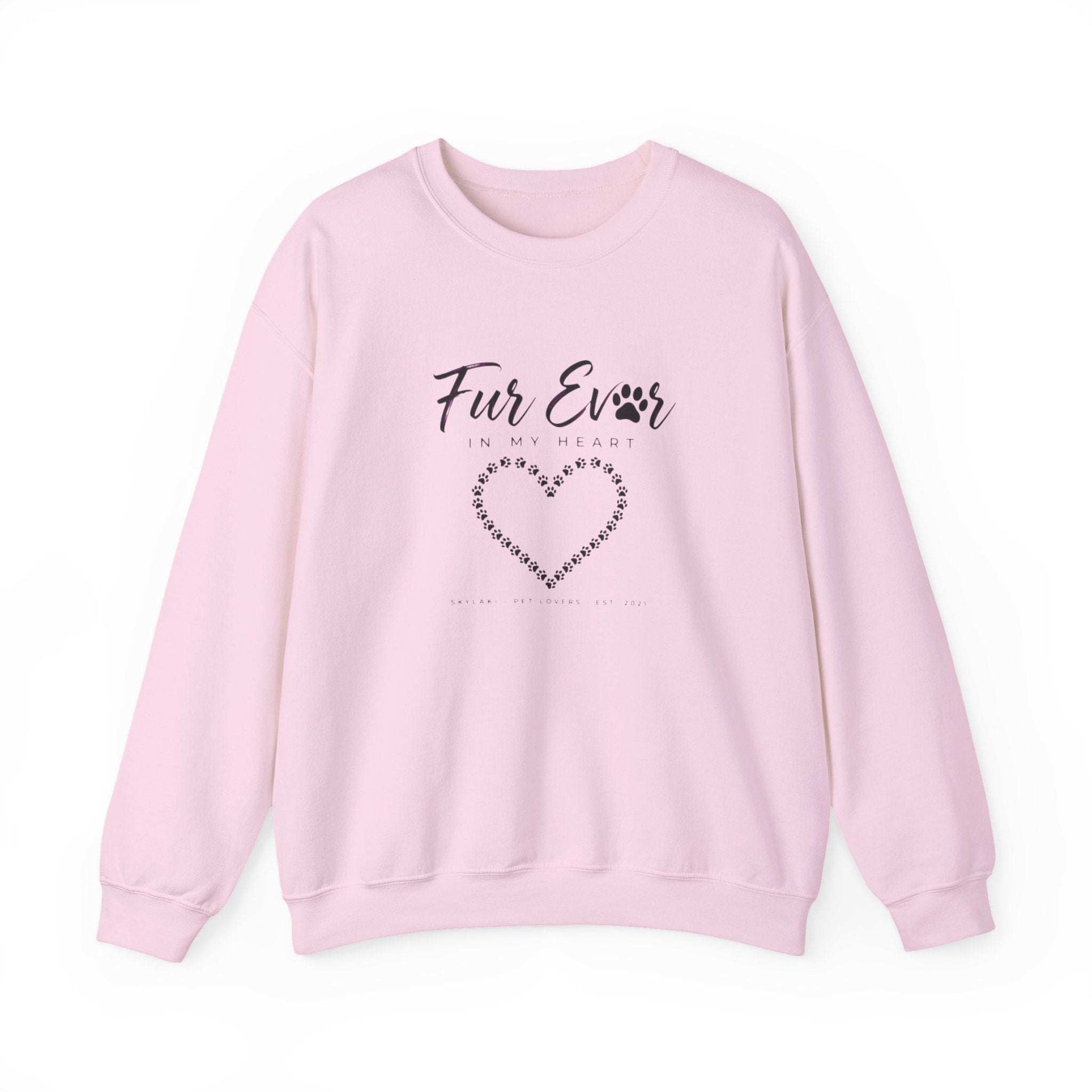 Unisex pet memorial sweatshirt with embroidered heart and script