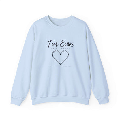 unisex pet memorial sweatshirt with embroidered heart and script text