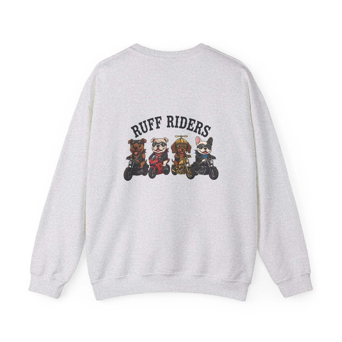 Ruff Riders dog sweatshirt with playful embroidered design