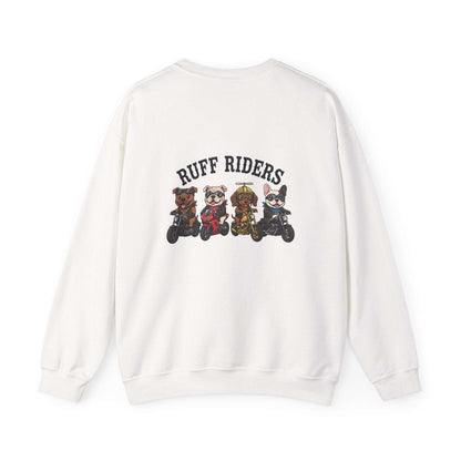 Ruff Riders dog sweatshirt with embroidered bold back print