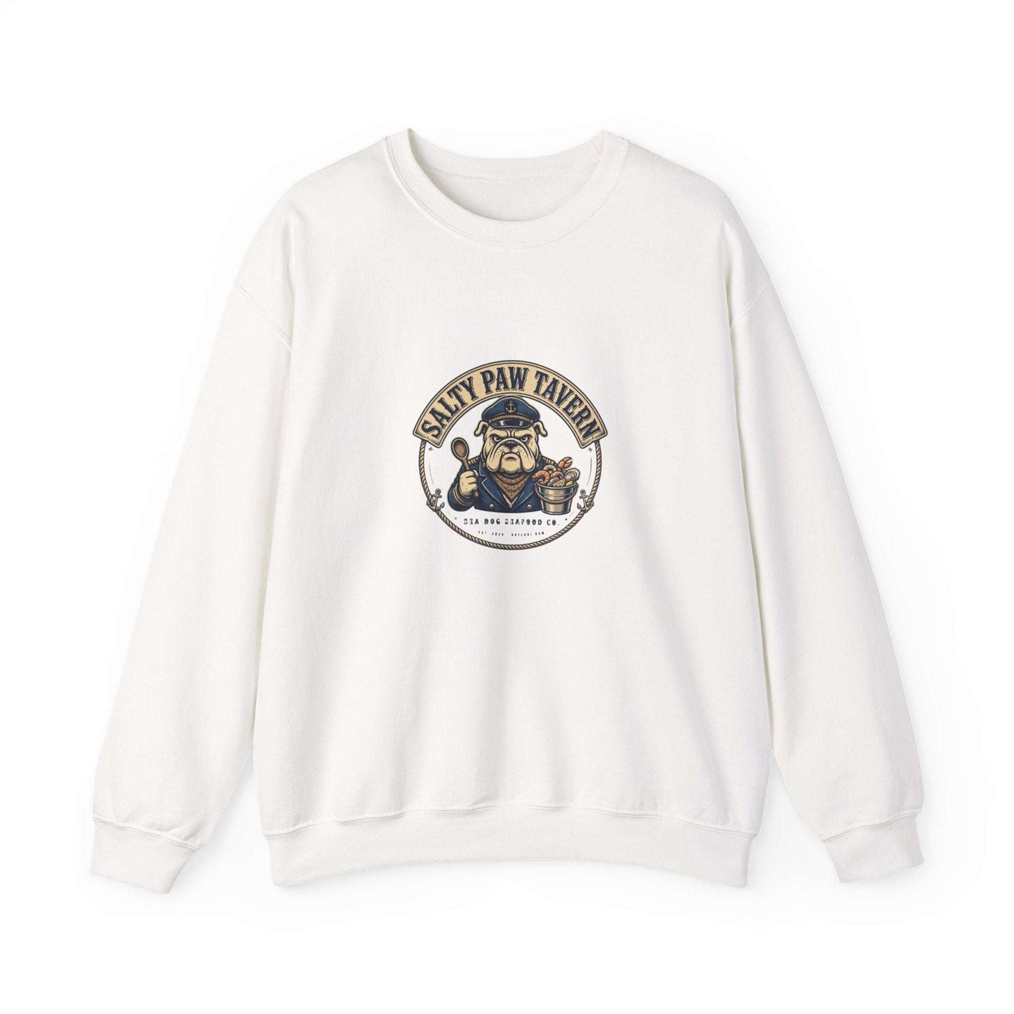 Salty Paw Tavern unisex sweatshirt with sailor dog embroidery