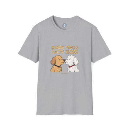 Sandy Paws Salty Kisses seaside dog shirt design by Skylaki