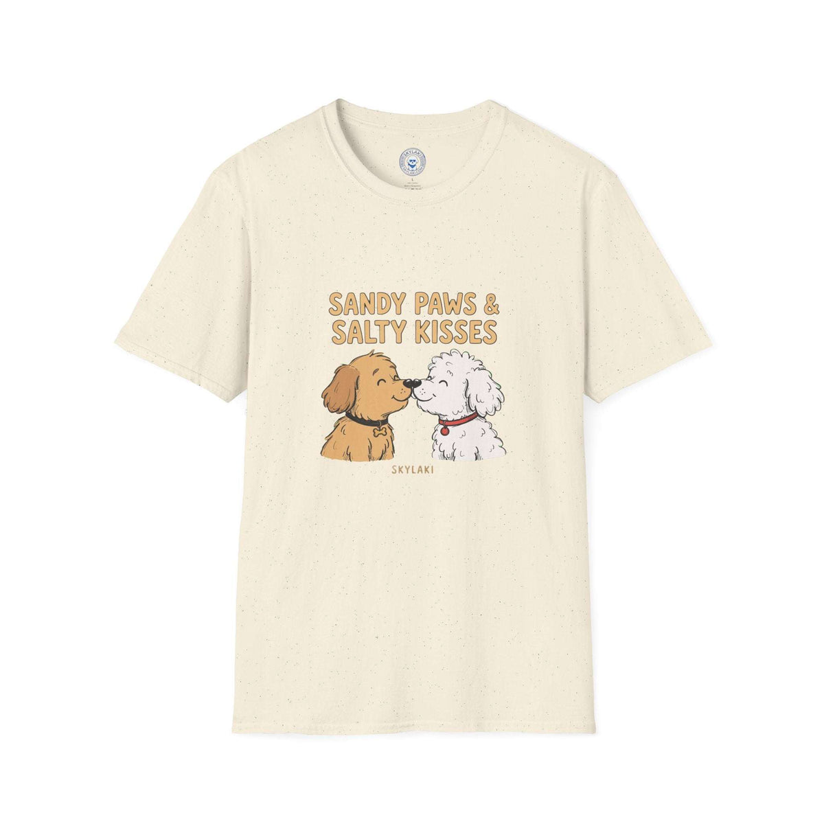 Sandy Paws Salty Kisses dog shirt seaside design by Skylaki