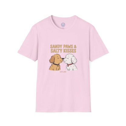 Sandy Paws Salty Kisses dog shirt with seaside design