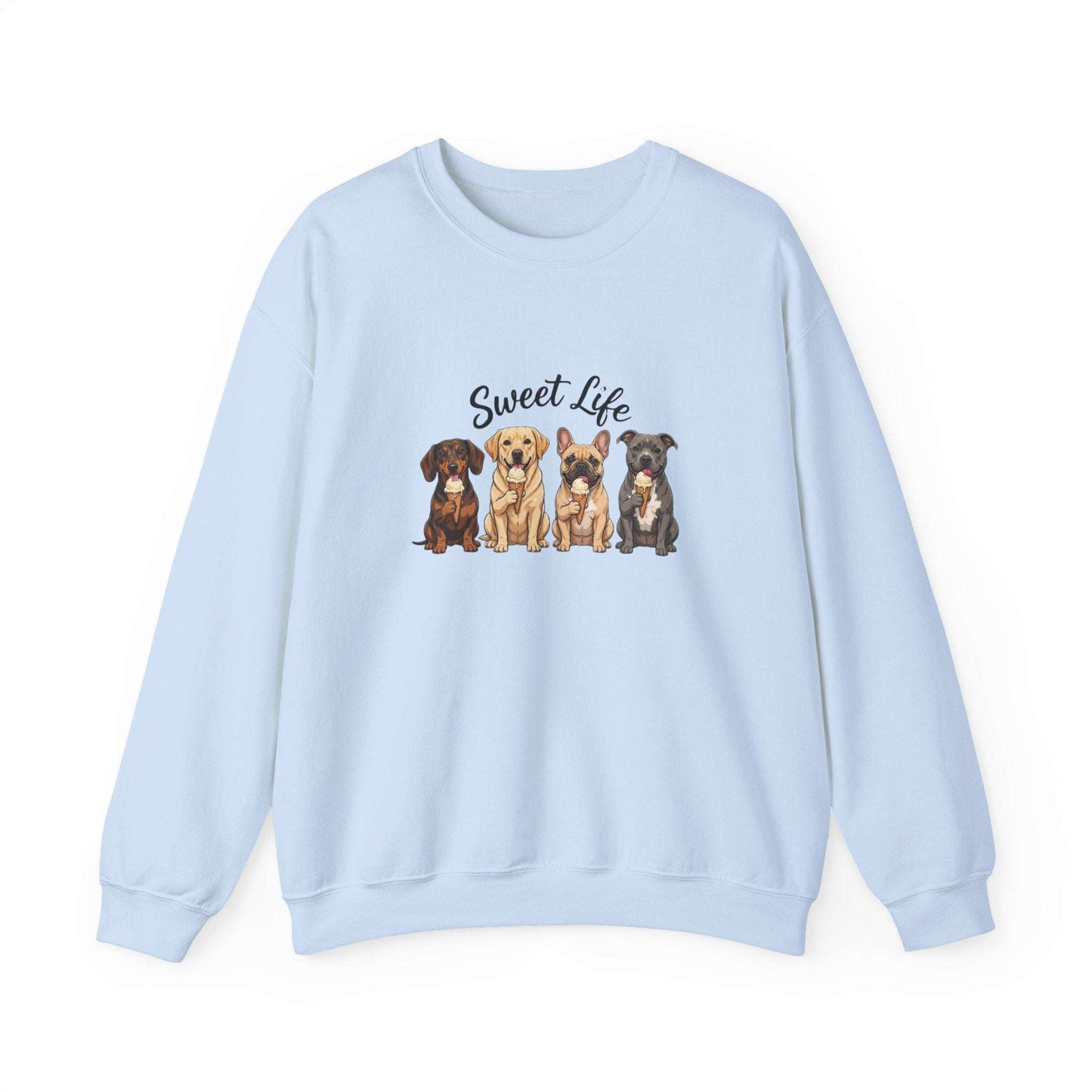 unisex sweet life dog ice cream sweatshirt with vintage dog sketch
